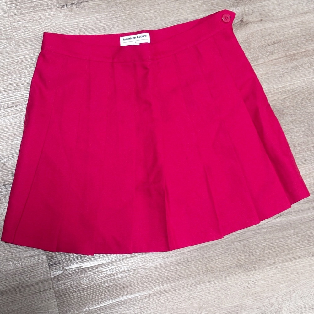 American Apparel Pink Pleated Tennis Mini Skirt Fuchsia Preppy Excellent L